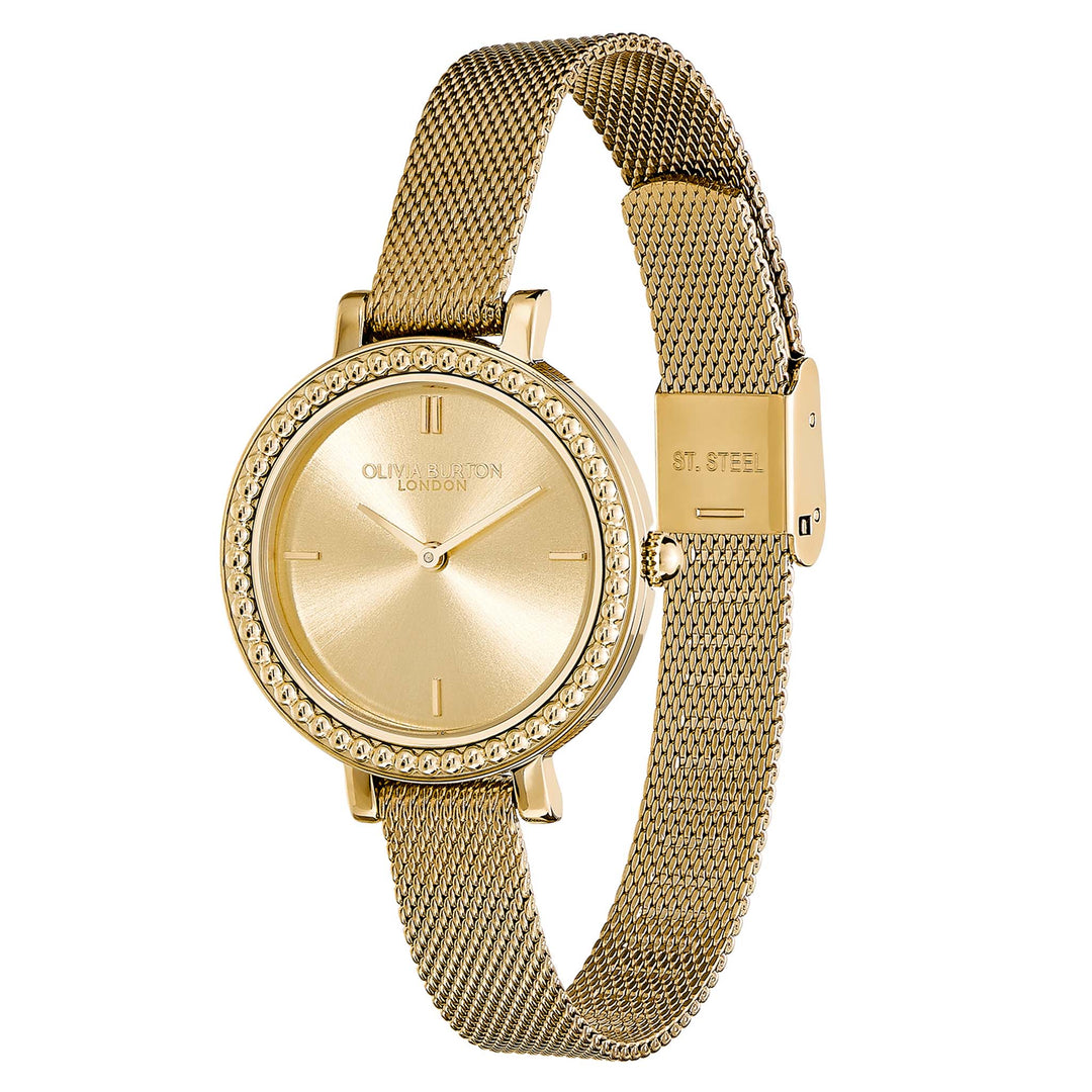 Olivia Burton Gold Steel Mesh Light Gold Dial Women's Watch - 24000161