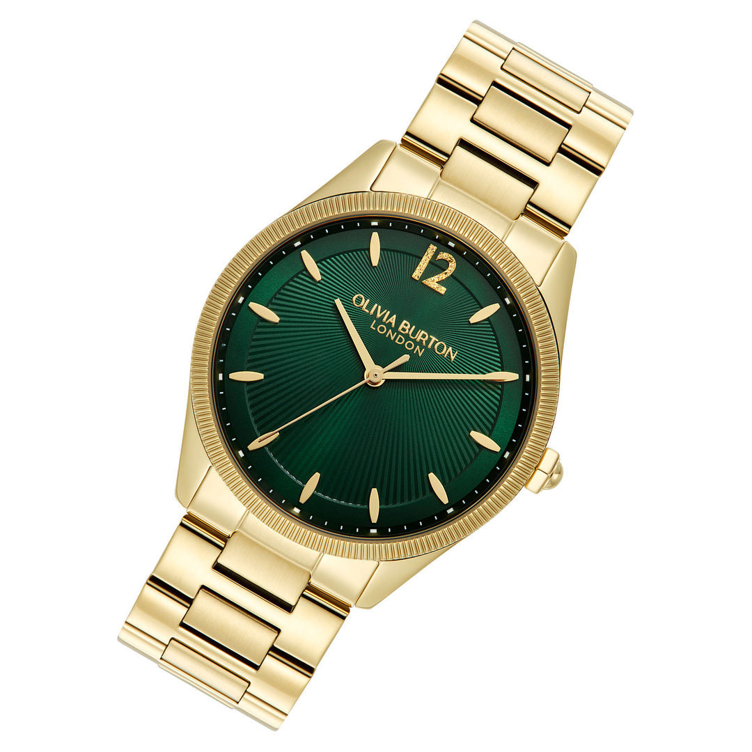 Olivia Burton Gold Steel Forest Green Dial Women's Watch - 24000178