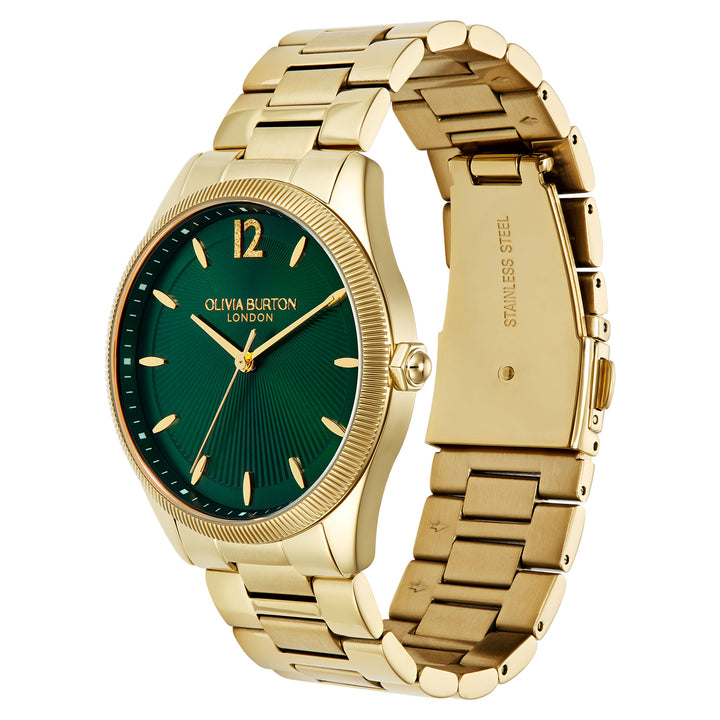 Olivia Burton Gold Steel Forest Green Dial Women's Watch - 24000178