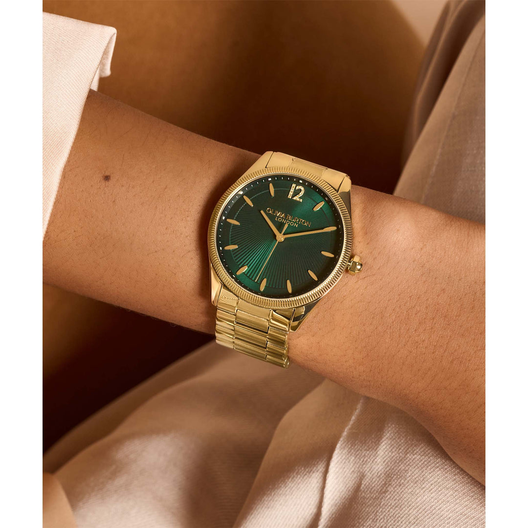 Olivia Burton Gold Steel Forest Green Dial Women's Watch - 24000178