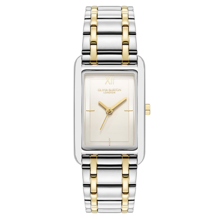 Olivia Burton Grove Stainless Steel & Ionic Plated Thin Gold Steel Silver White Dial Basic Slim Women's - 24000197