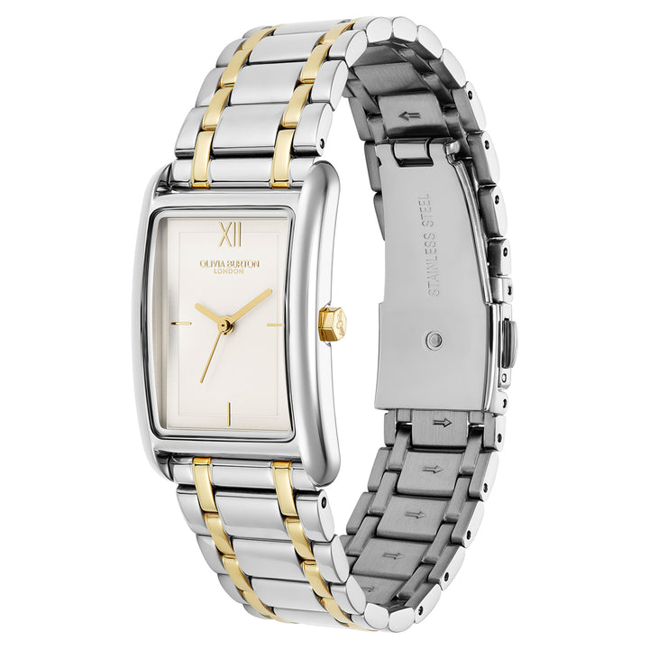 Olivia Burton Two-Tone Steel Silver White Dial Women's Watch - 24000197