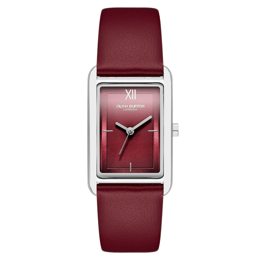 Olivia Burton Grove Cranberry Calfskin Cranberry Dial Basic Slim Women's - 24000198