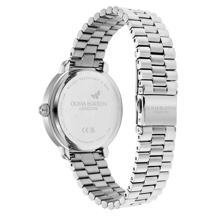 Olivia Burton Stainless Steel Silver White Dial Women's Watch - 24000205