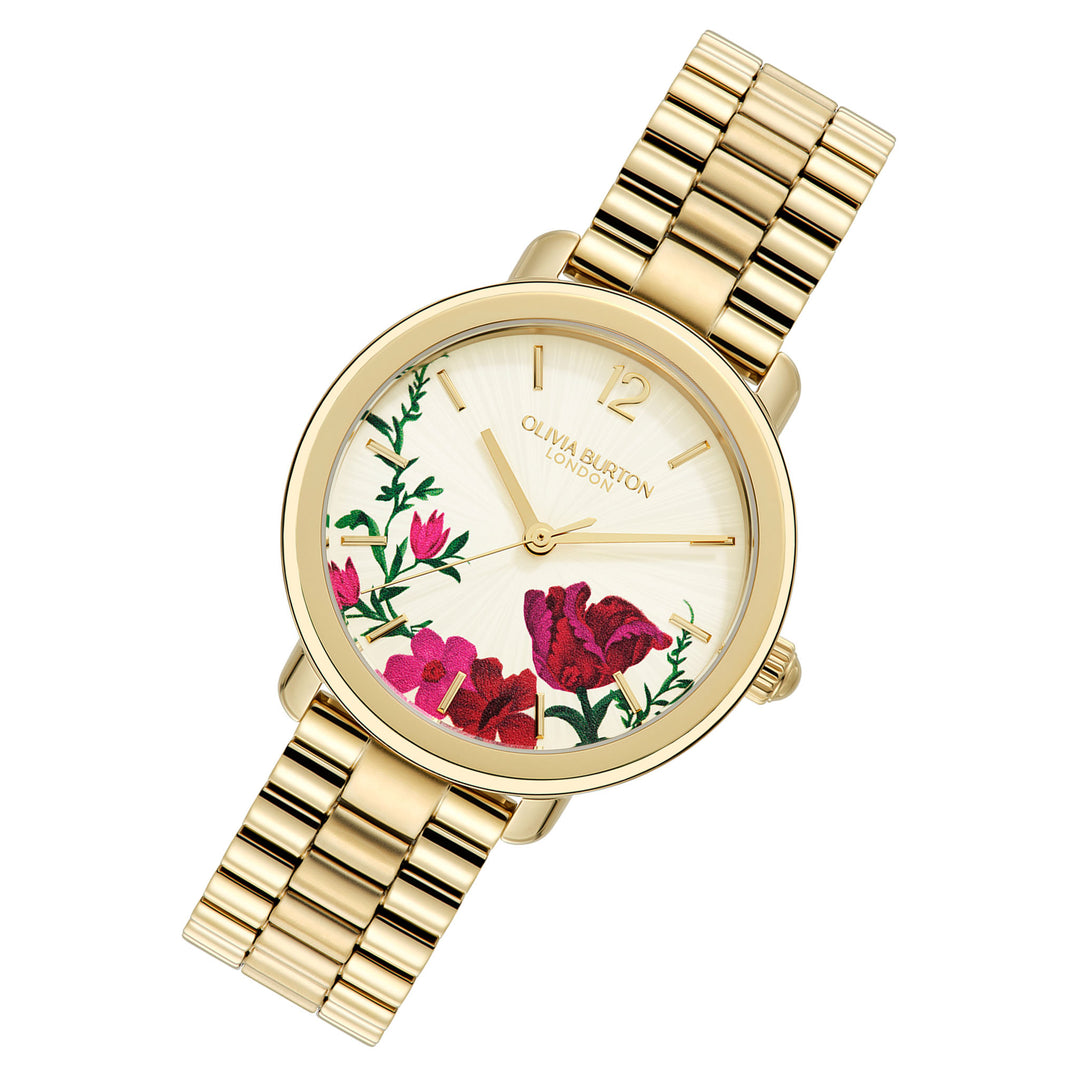 Olivia Burton Gold Steel Ivory Dial Women's Watch - 24000206