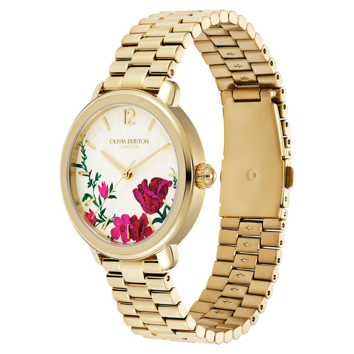 Olivia Burton Gold Steel Ivory Dial Women's Watch - 24000206