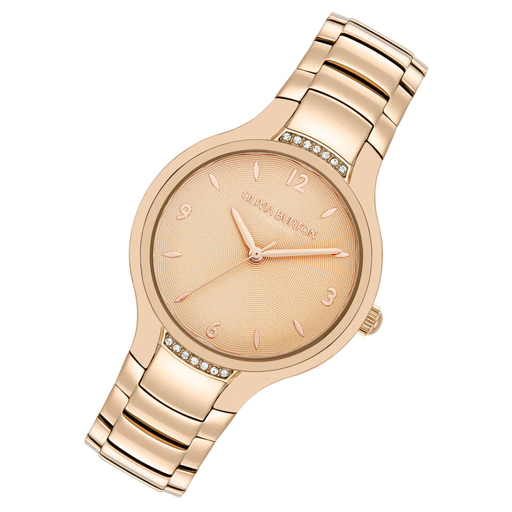 Olivia Burton Rose Gold Steel Carnation Gold Dial Women's Watch - 24000210