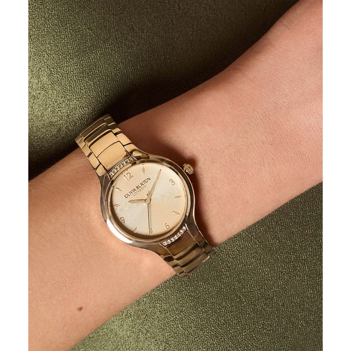 Olivia Burton Rose Gold Steel Carnation Gold Dial Women's Watch - 24000210