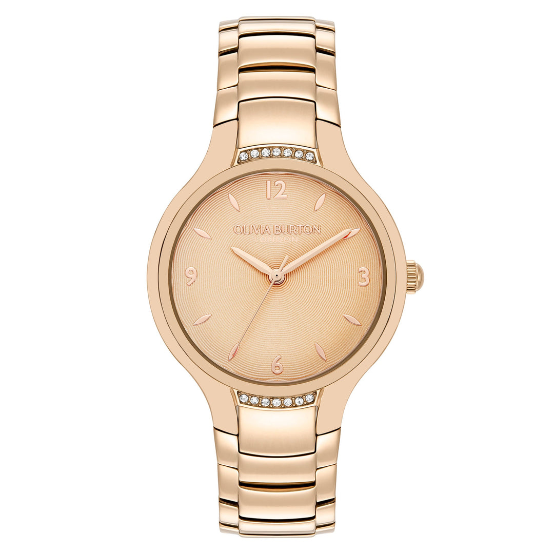 Olivia Burton Rose Gold Steel Carnation Gold Dial Women's Watch - 24000210