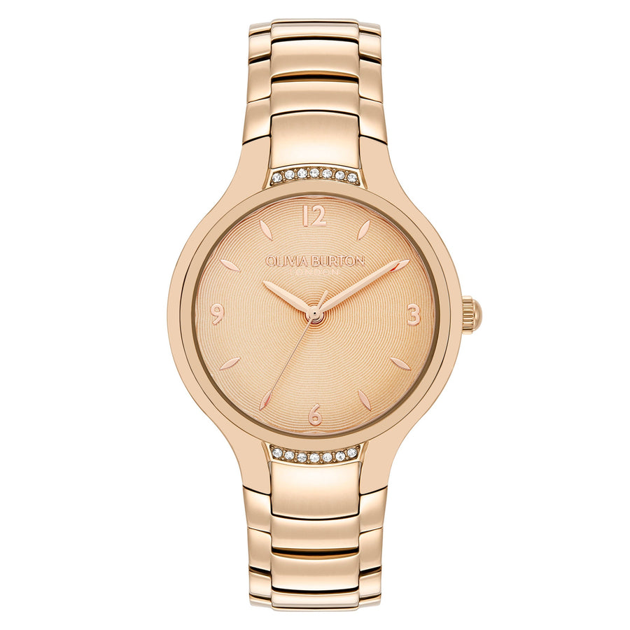 Olivia Burton Rose Gold Steel Carnation Gold Dial Women's Watch - 24000210