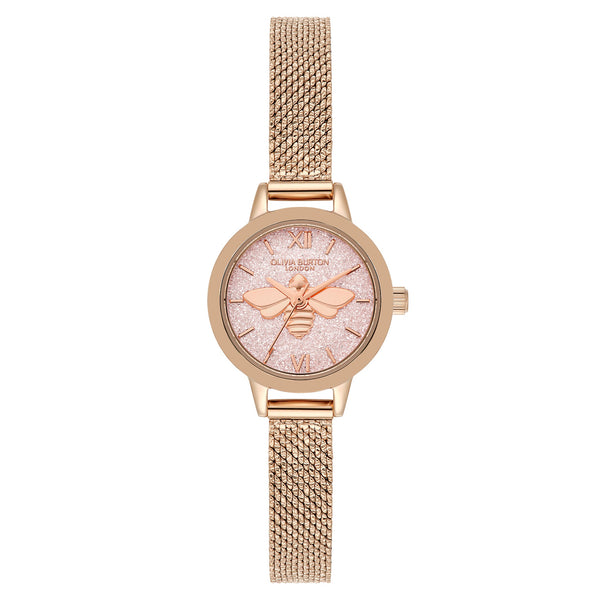 Olivia Burton Rose Gold Steel Mesh Light Blush Dial Women's Watch - 24