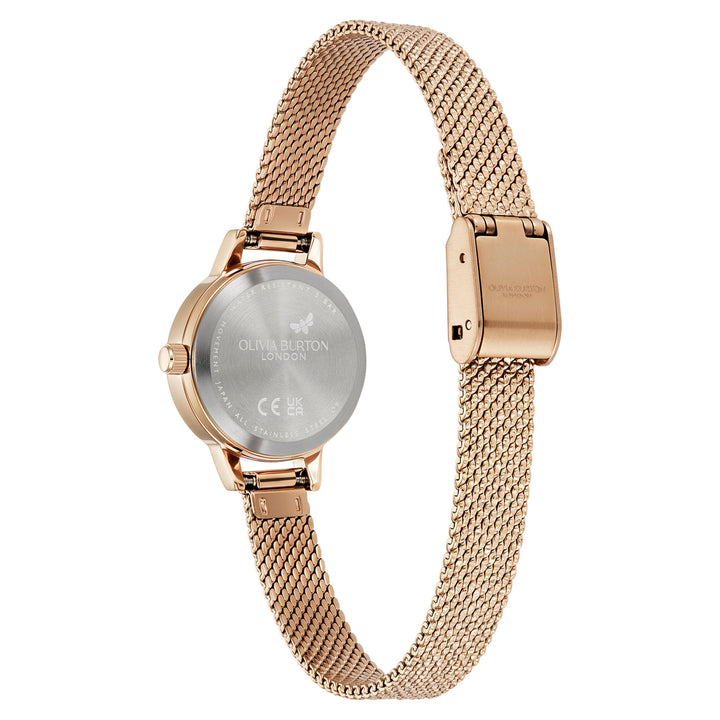 Olivia Burton Rose Gold Steel Mesh Light Blush Dial Women's Watch - 24000229