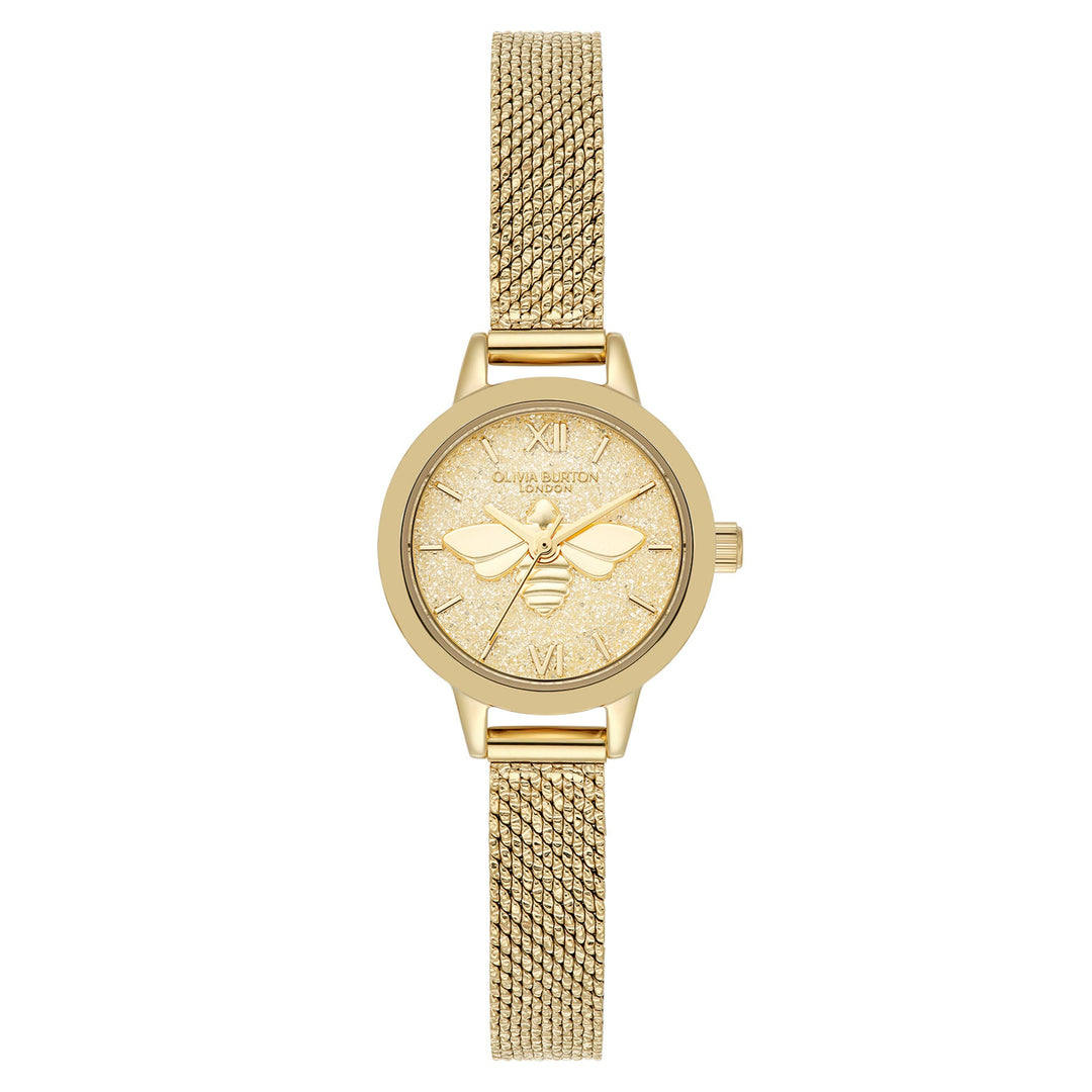 Olivia Burton Mini Lucky Bee Ionic Plated Thin Gold Steel Light Champagne Dial Basic Women's - 24000230