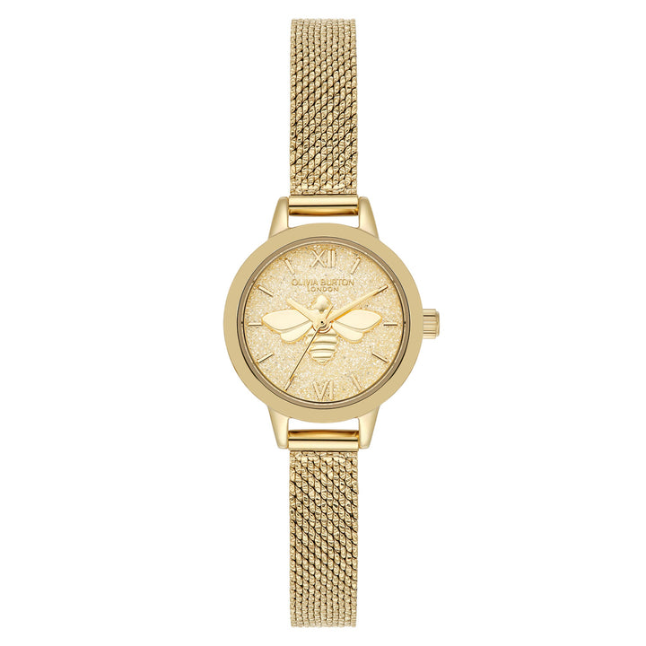 Olivia Burton Mini Lucky Bee Ionic Plated Thin Gold Steel Light Champagne Dial Basic Women's - 24000230