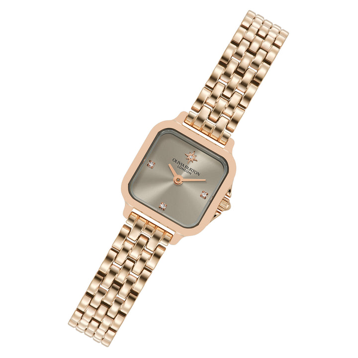 Olivia Burton Rose Gold Steel Earl Grey Dial Women's Watch - 24000256