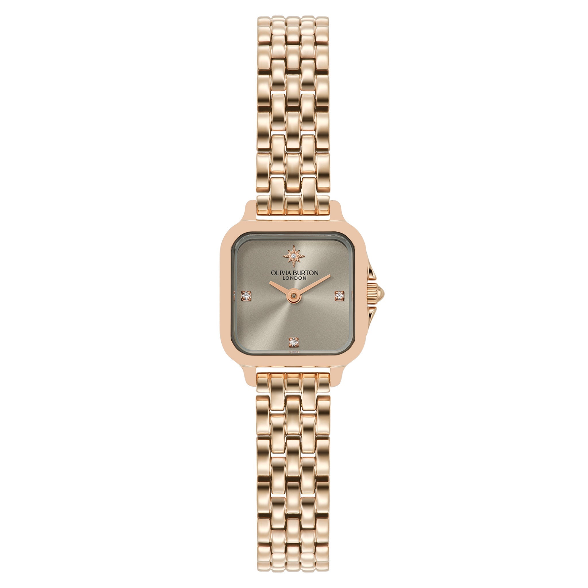 Olivia Burton Rose Gold Steel Earl Grey Dial Women's Watch - 24000256