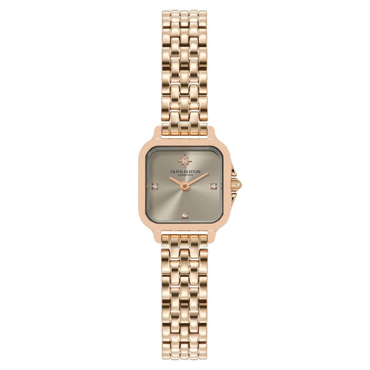 Olivia Burton Rose Gold Steel Earl Grey Dial Women's Watch - 24000256