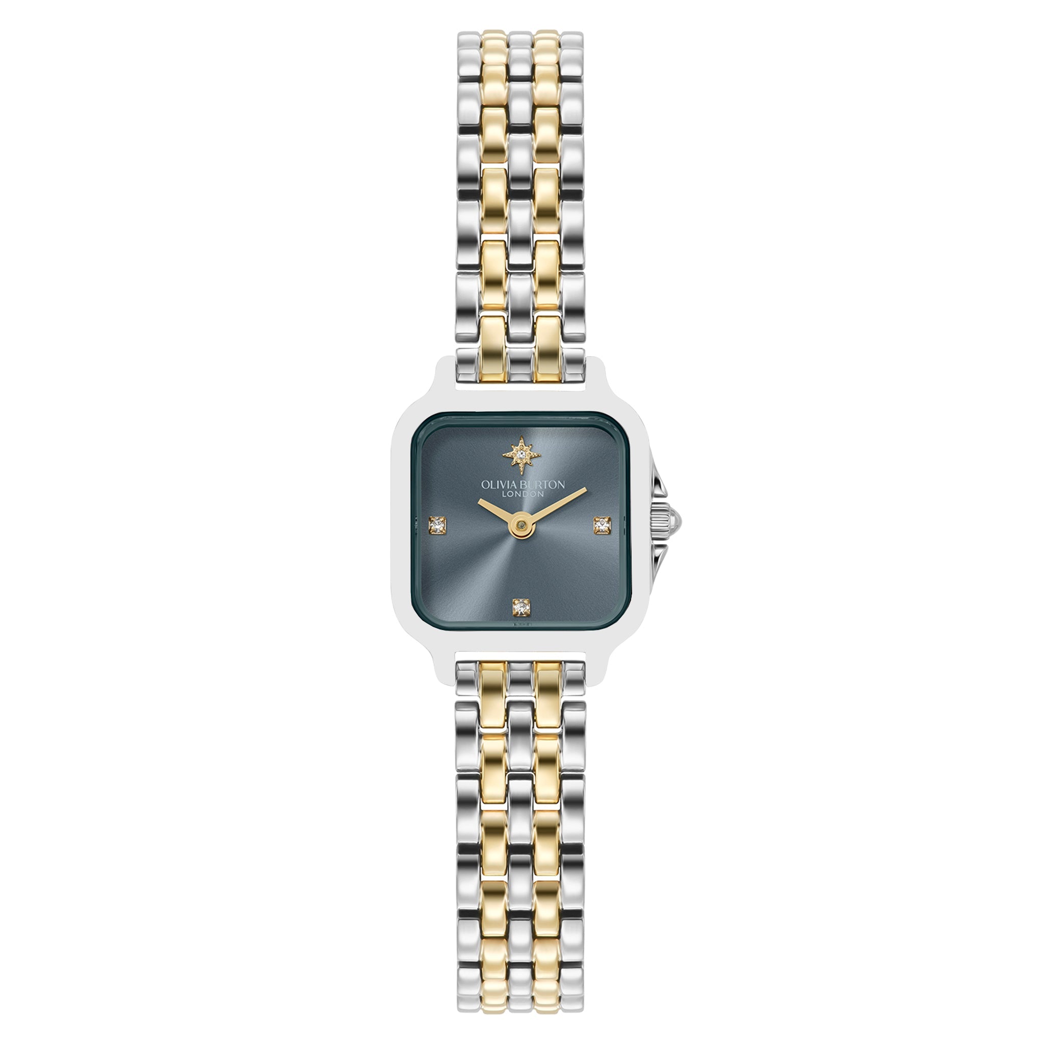 Olivia Burton Two-Tone Steel Chalk Blue Dial Women's Watch - 24000258
