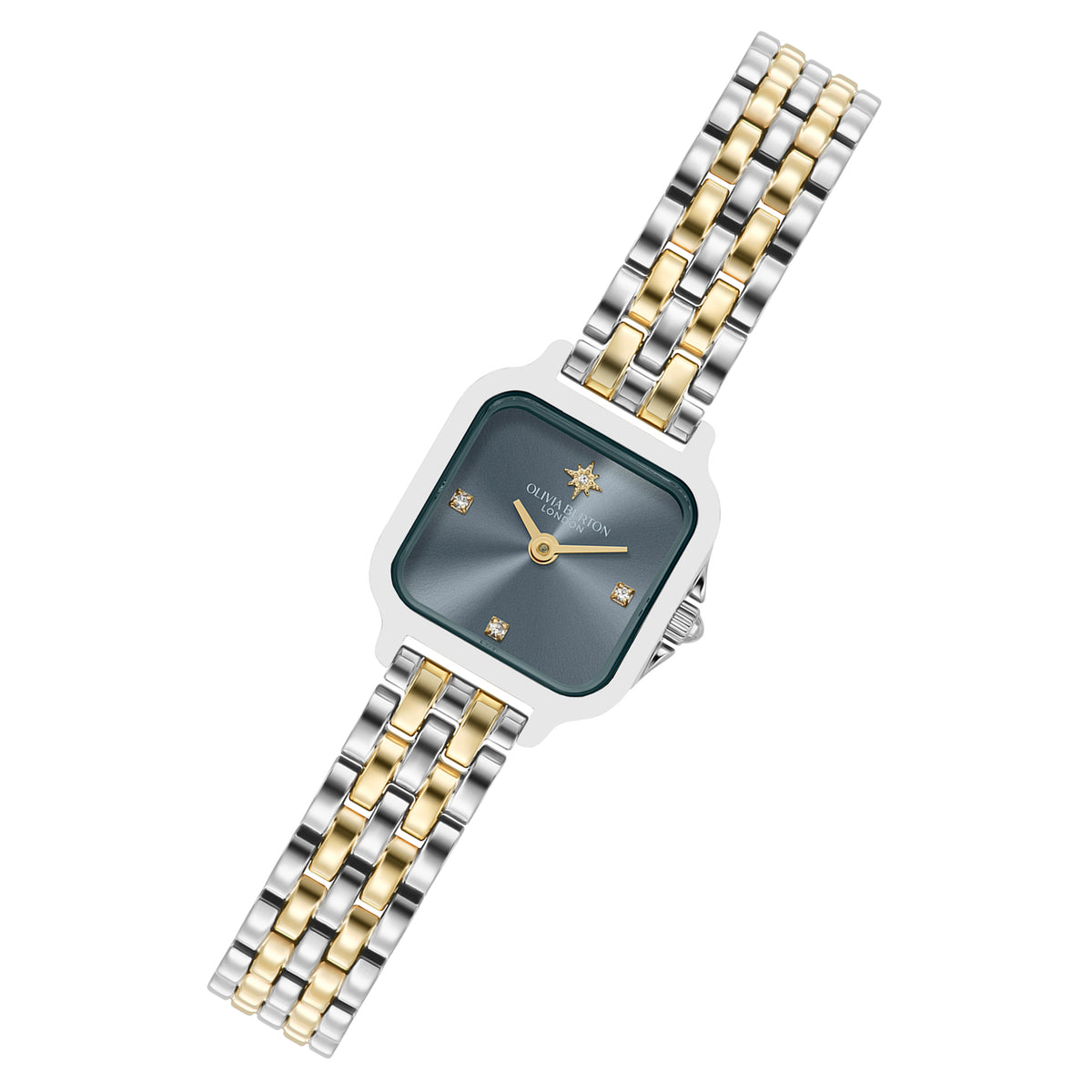 Olivia Burton Two-Tone Steel Chalk Blue Dial Women's Watch - 24000258