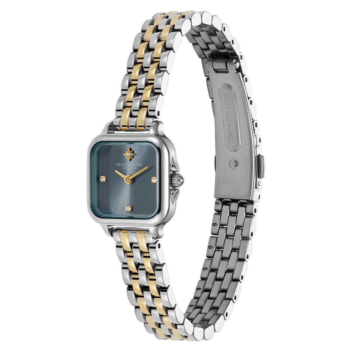 Olivia Burton Two-Tone Steel Chalk Blue Dial Women's Watch - 24000258