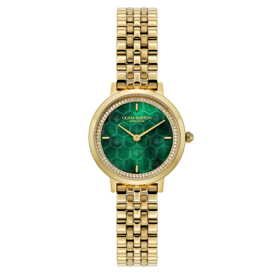 Olivia Burton Gold Steel Green Dial Women's Watch - 24000266