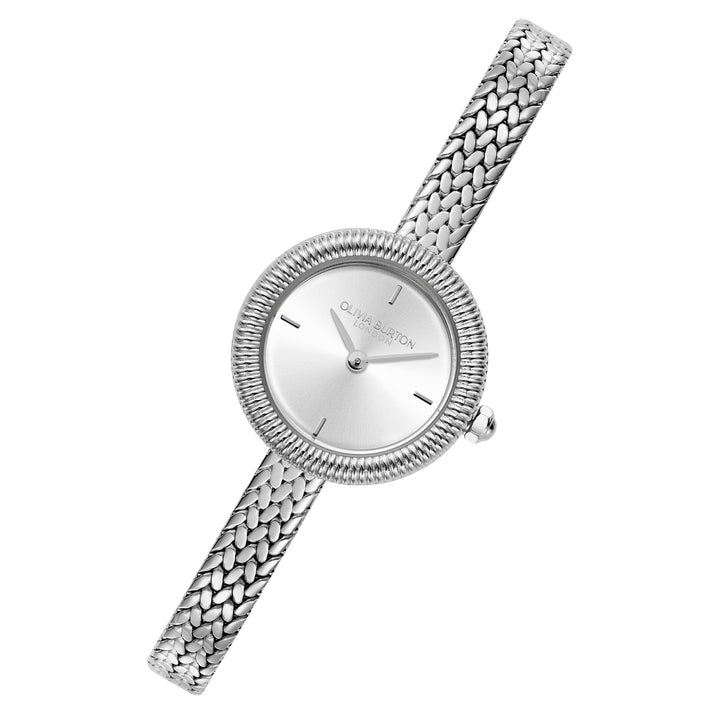 Olivia Burton Stainless Steel Silver White Dial Women's Watch - 24000278