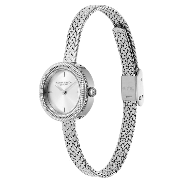 Olivia Burton Stainless Steel Silver White Dial Women's Watch - 24000278