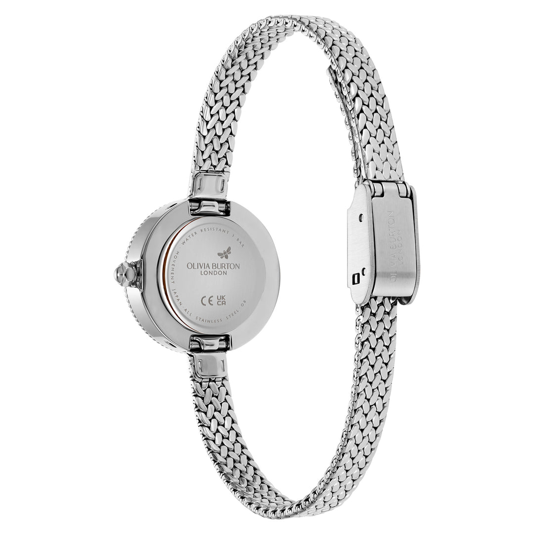 Olivia Burton Stainless Steel Silver White Dial Women's Watch - 24000278
