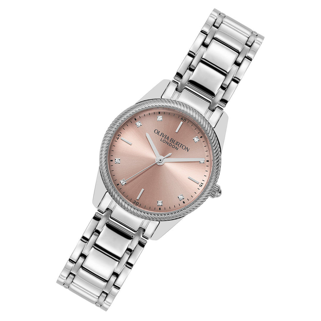 Olivia Burton Stainless Steel Blush Dial Women's Watch - 24000289