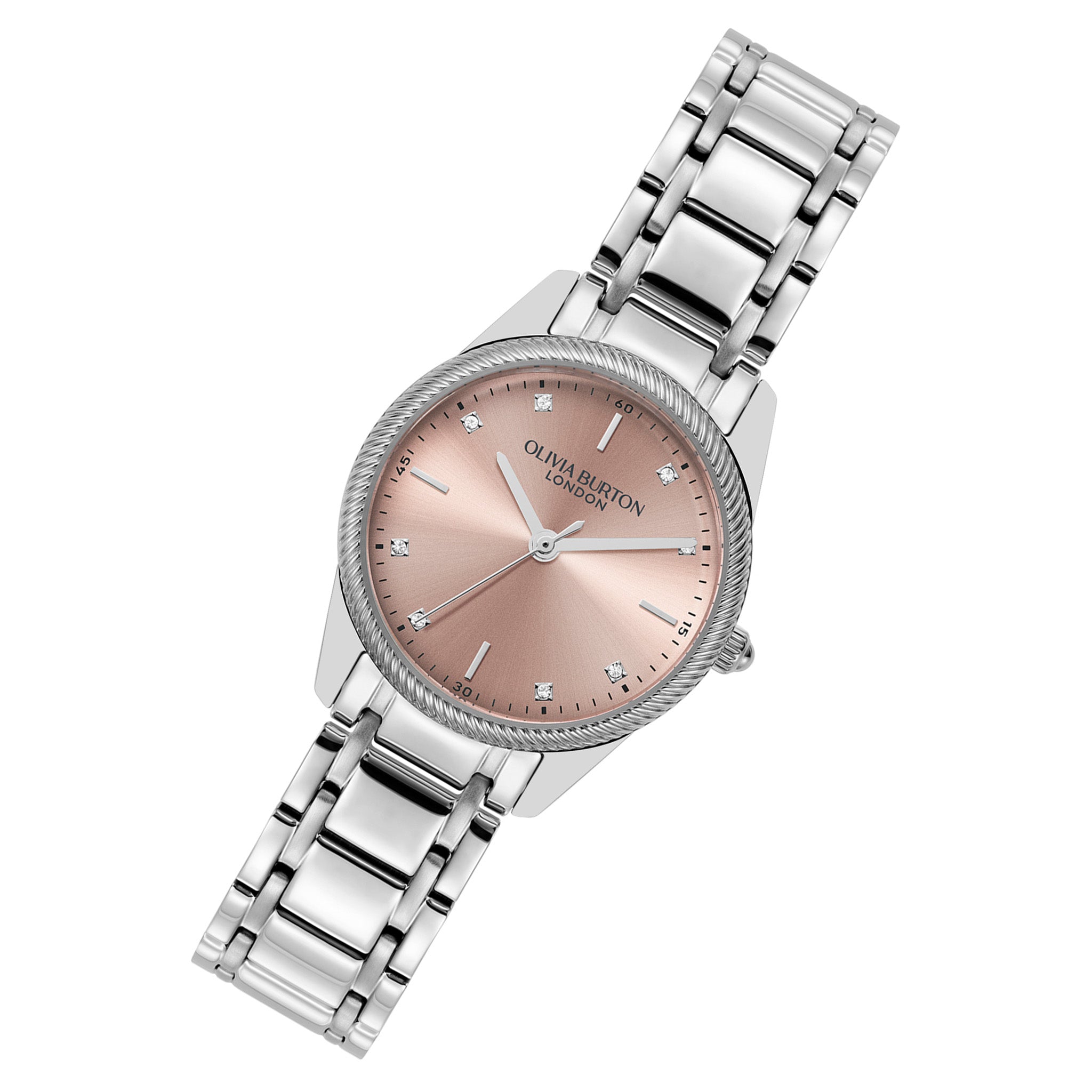 Olivia Burton Stainless Steel Blush Dial Women's Watch - 24000289