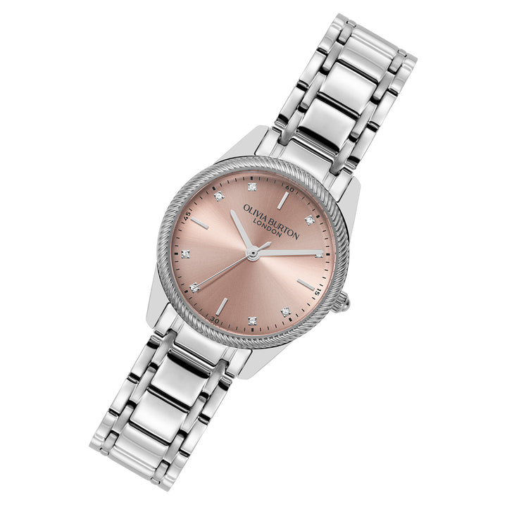 Olivia Burton Stainless Steel Blush Dial Women's Watch - 24000289