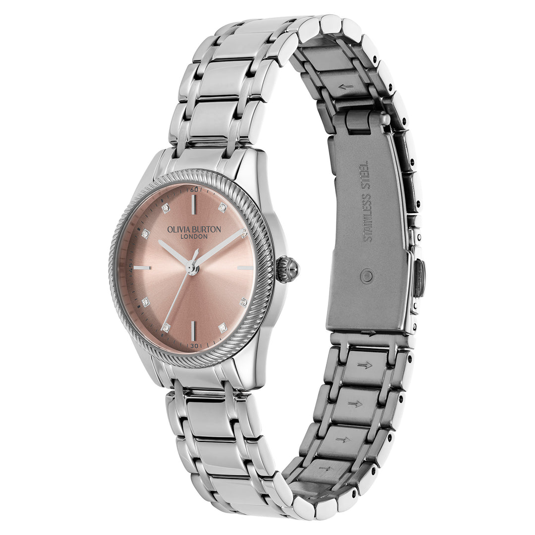 Olivia Burton Stainless Steel Blush Dial Women's Watch - 24000289