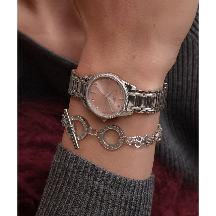 Olivia Burton Stainless Steel Blush Dial Women's Watch - 24000289