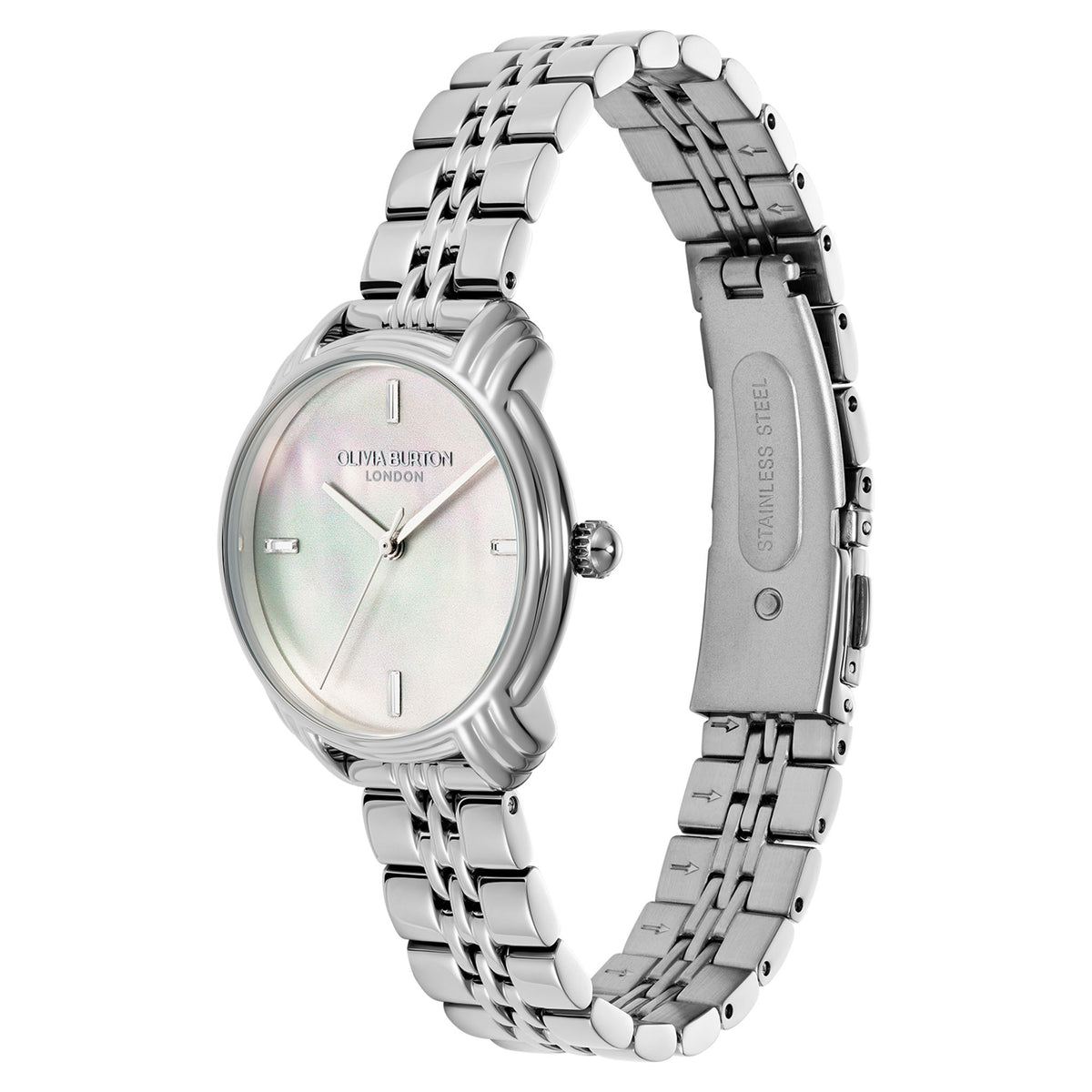 Olivia Burton Stainless Steel Ivory Dial Women's Watch - 24000293