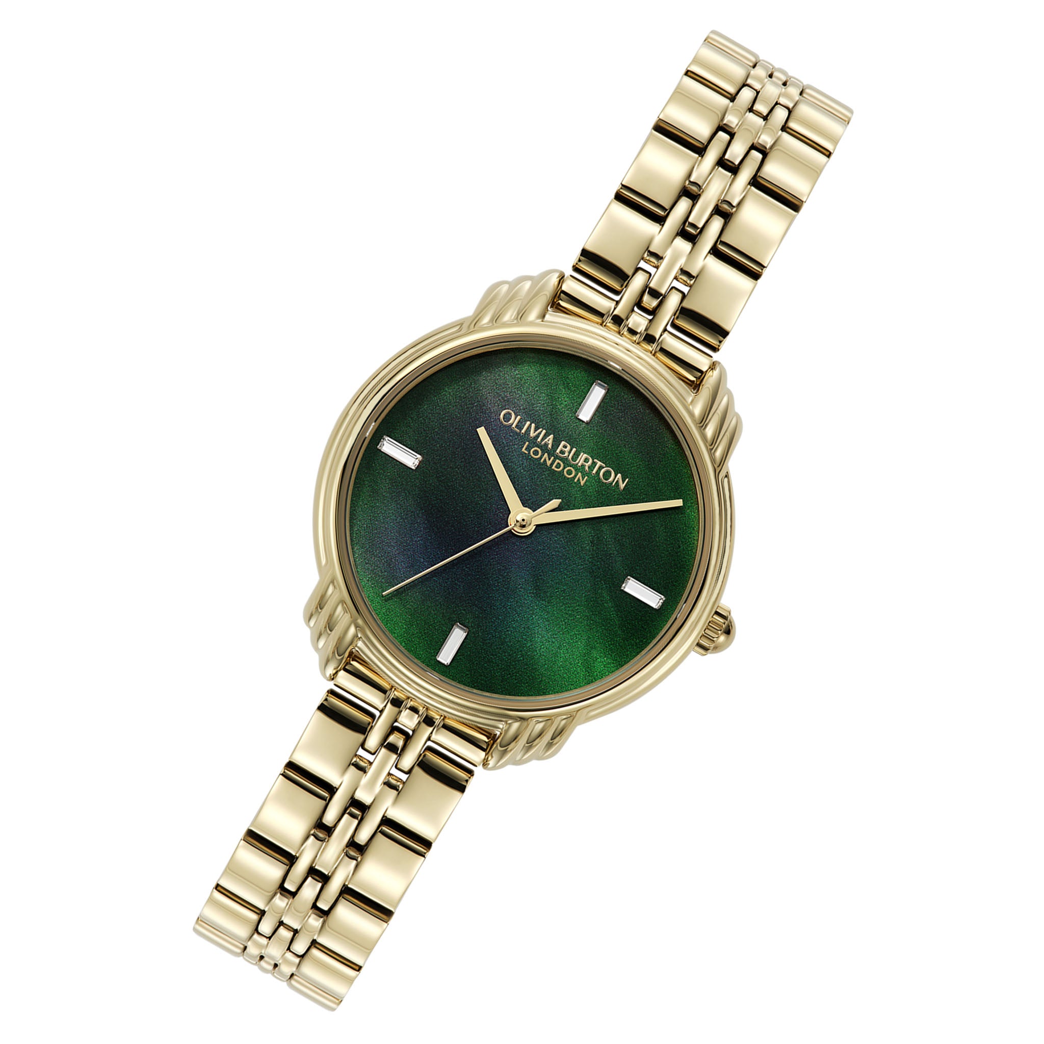 Olivia Burton Gold Steel Forest Green Dial Women's Watch - 24000294