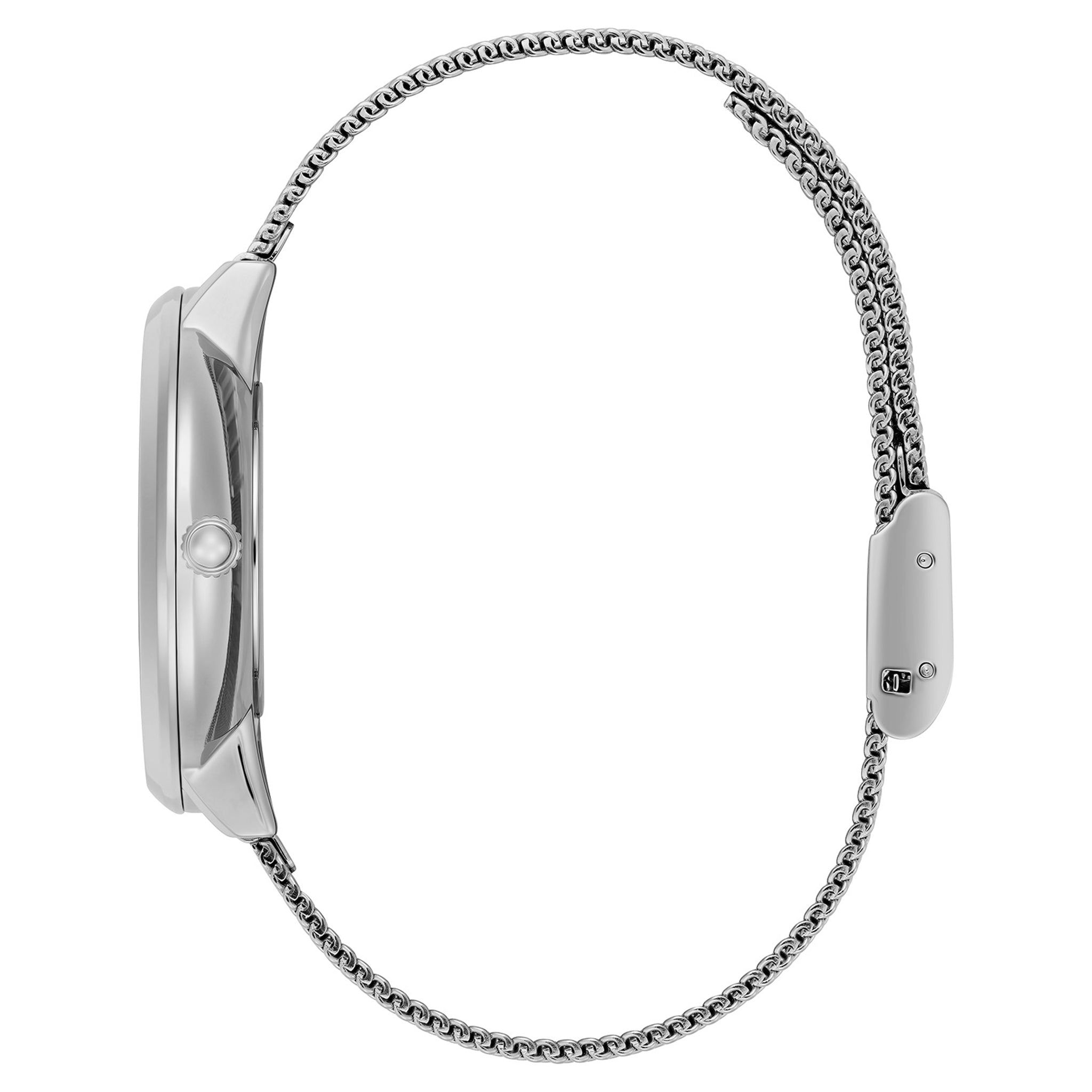Olivia Burton Silver Steel Mesh Grey Dial Women's Watch - 24000322