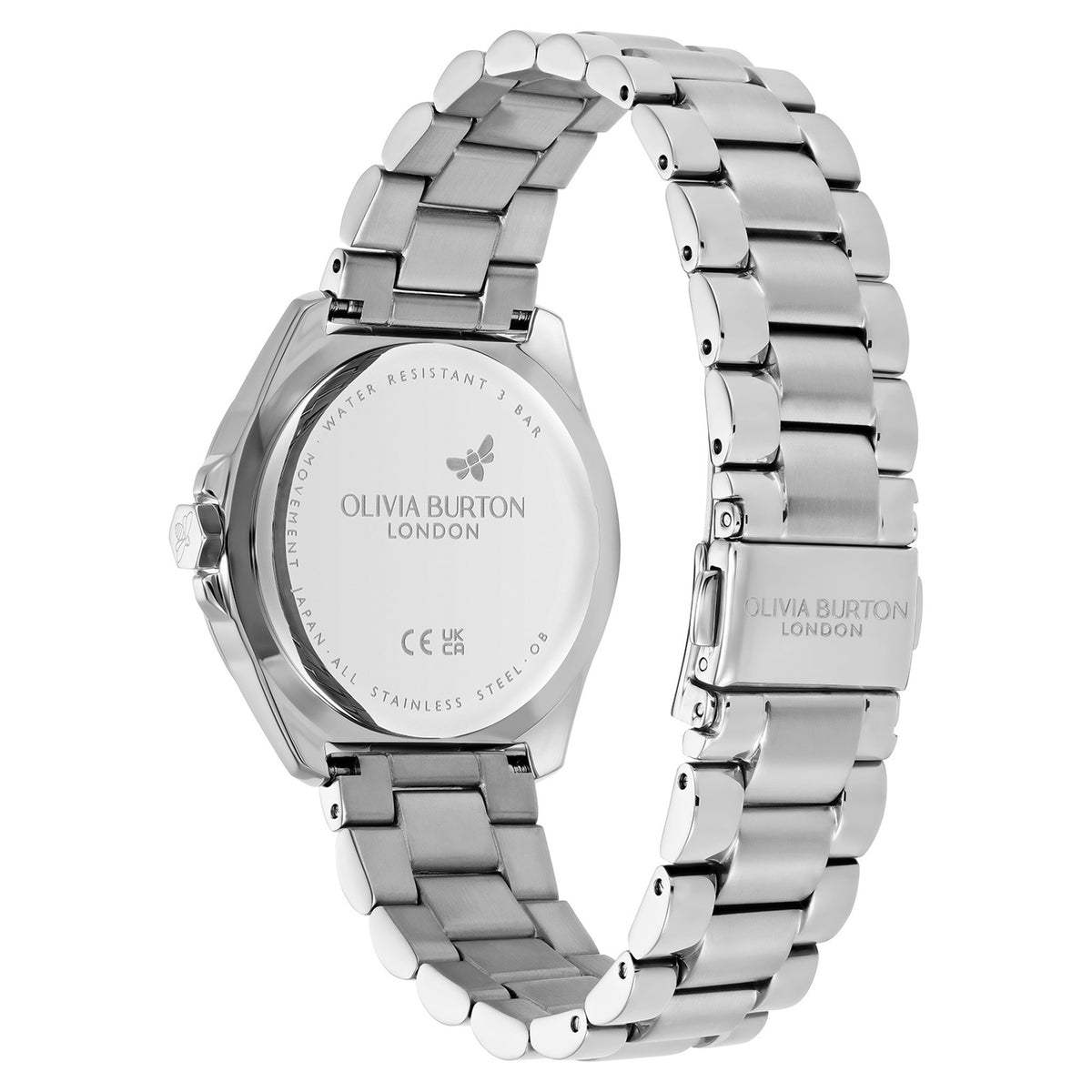 Olivia Burton Silver Steel Ivory Dial Women's Watch - 24000330