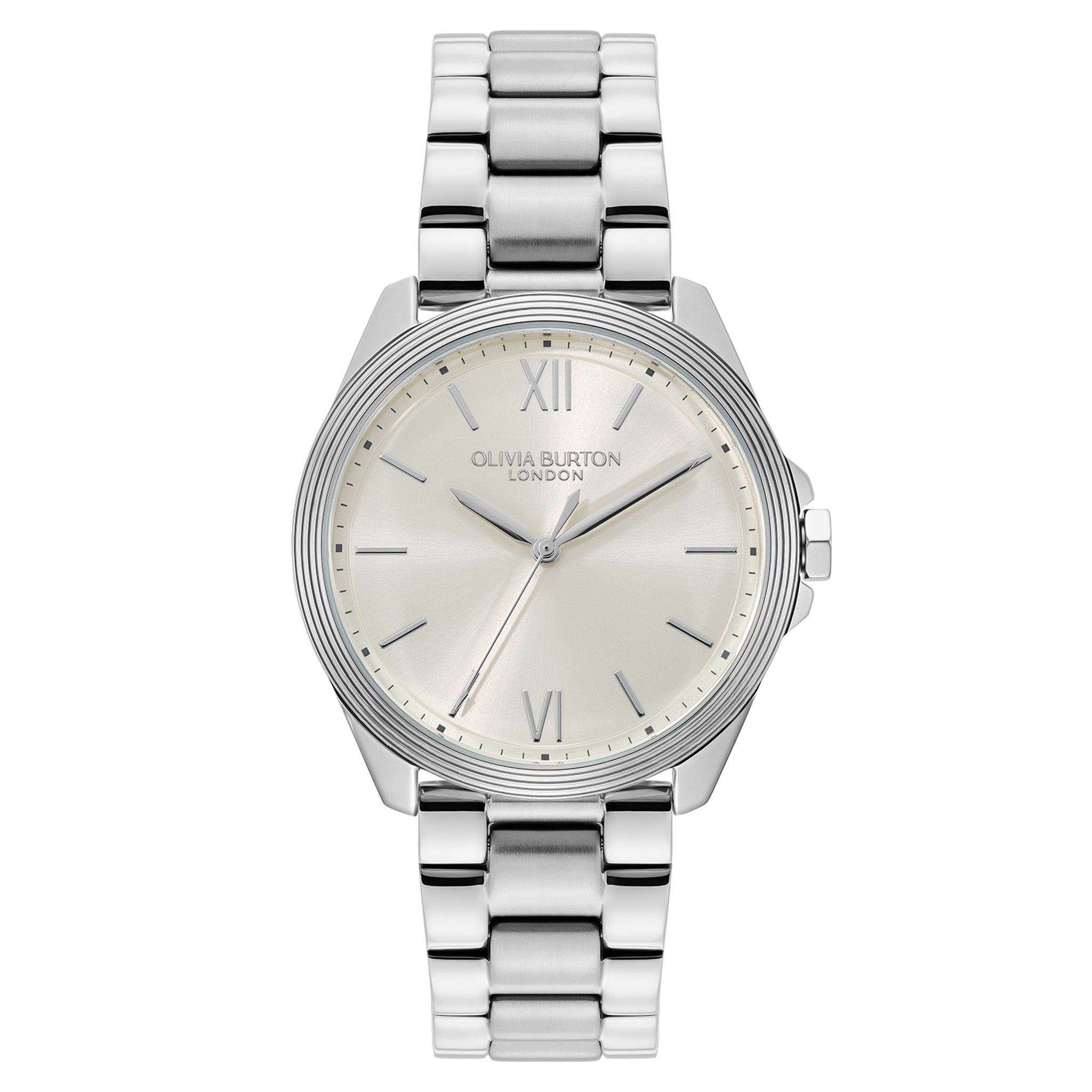 Olivia Burton Silver Steel Ivory Dial Women's Watch - 24000330