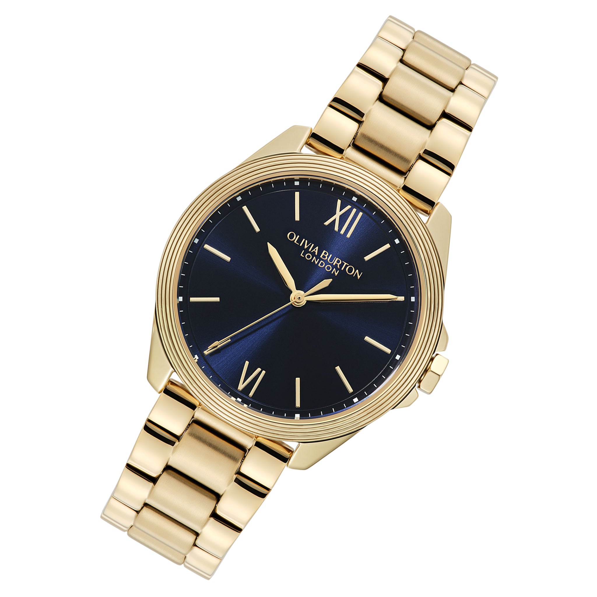Olivia Burton Gold Steel Navy Dial Women's Watch - 24000331