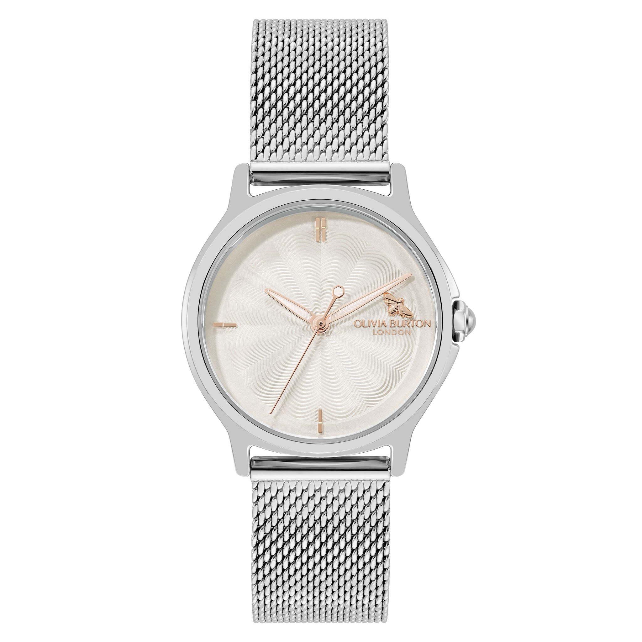 Olivia Burton Stainless Steel Silver White Dial Women's Watch - 24000340