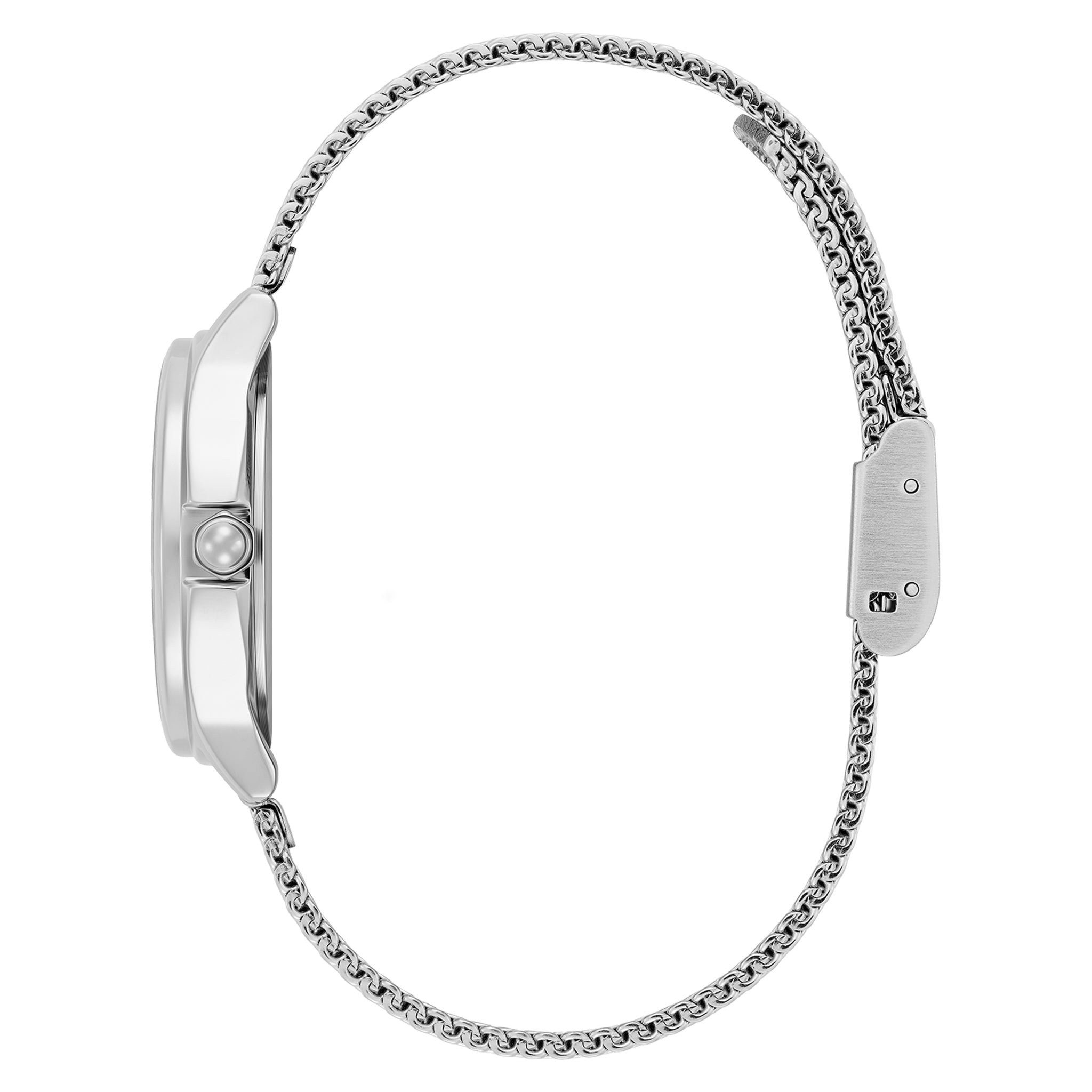 Olivia Burton Stainless Steel Mesh Silver White Dial Women's Watch - 24000340
