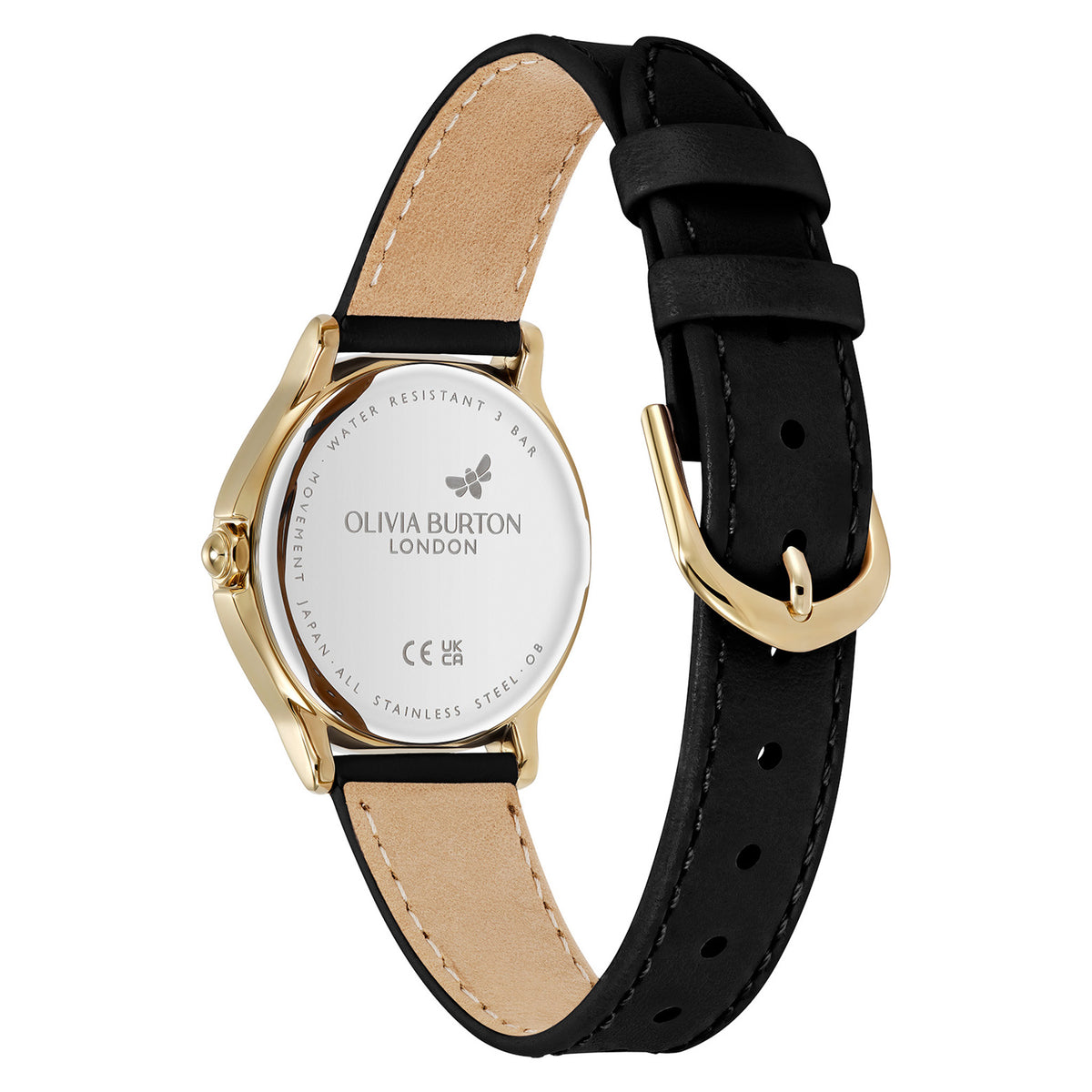 Olivia Burton Leather Black Dial Women's Watch - 24000344