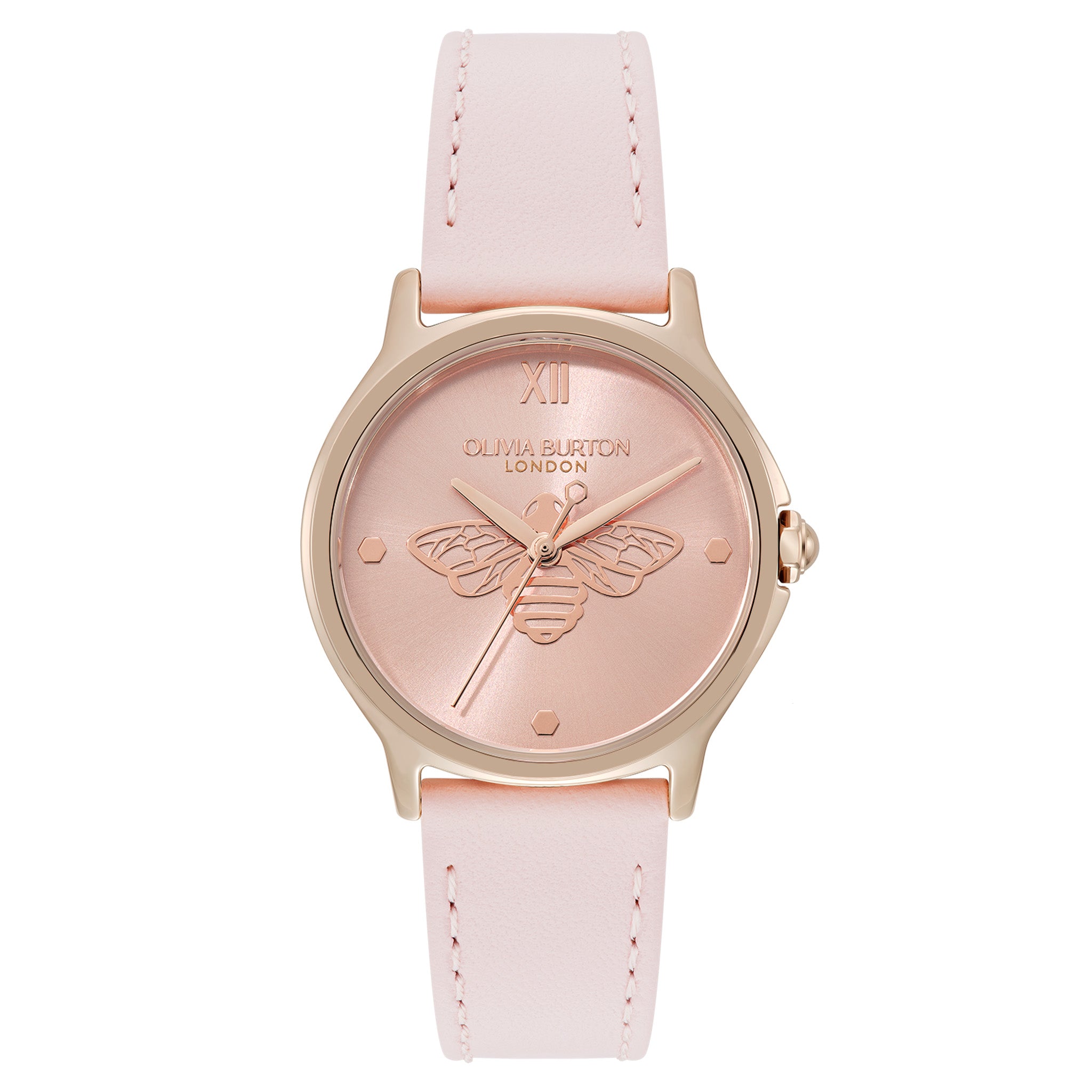 Olivia Burton Leather Primrose Dial Women's Watch - 24000345