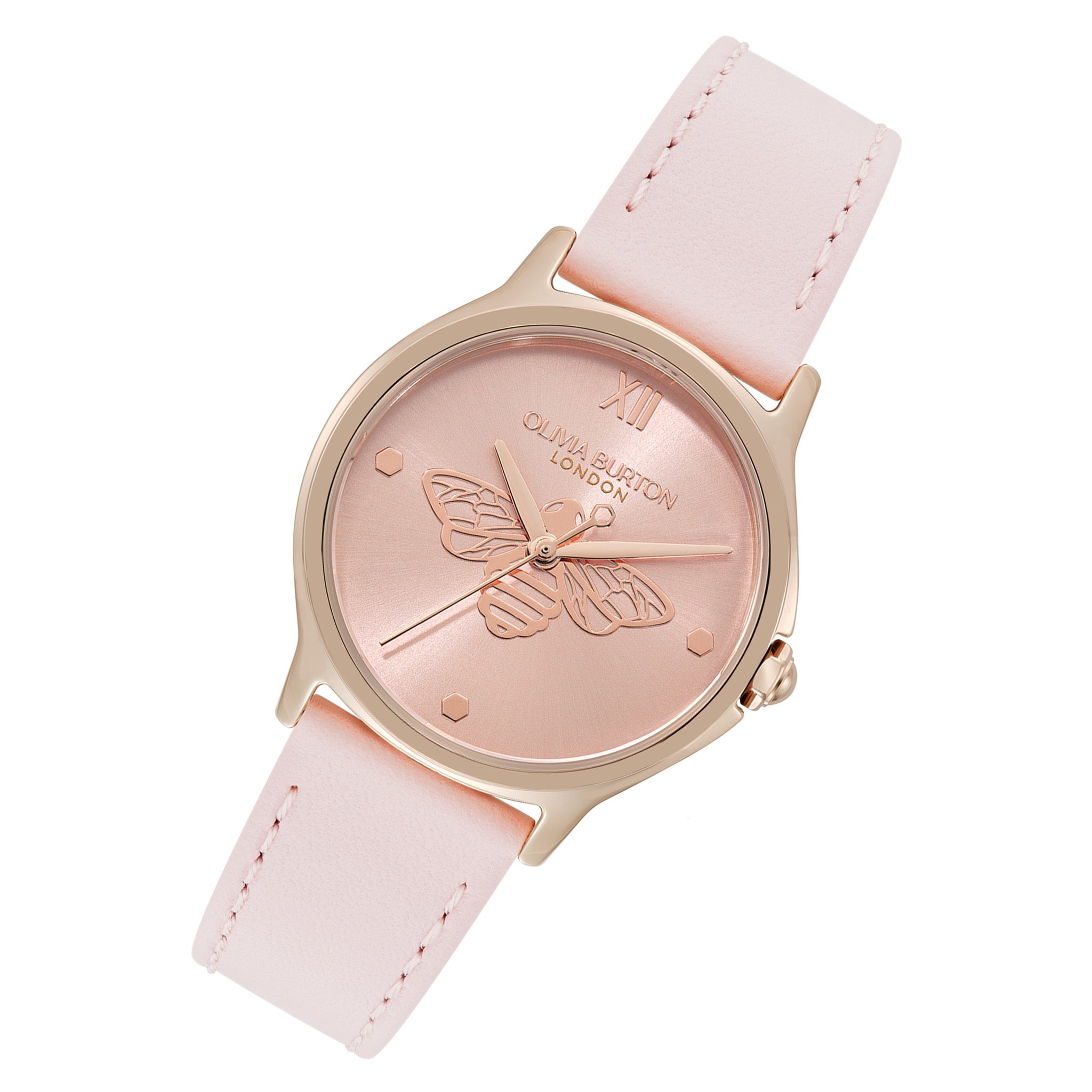 Olivia Burton Leather Primrose Dial Women's Watch - 24000345