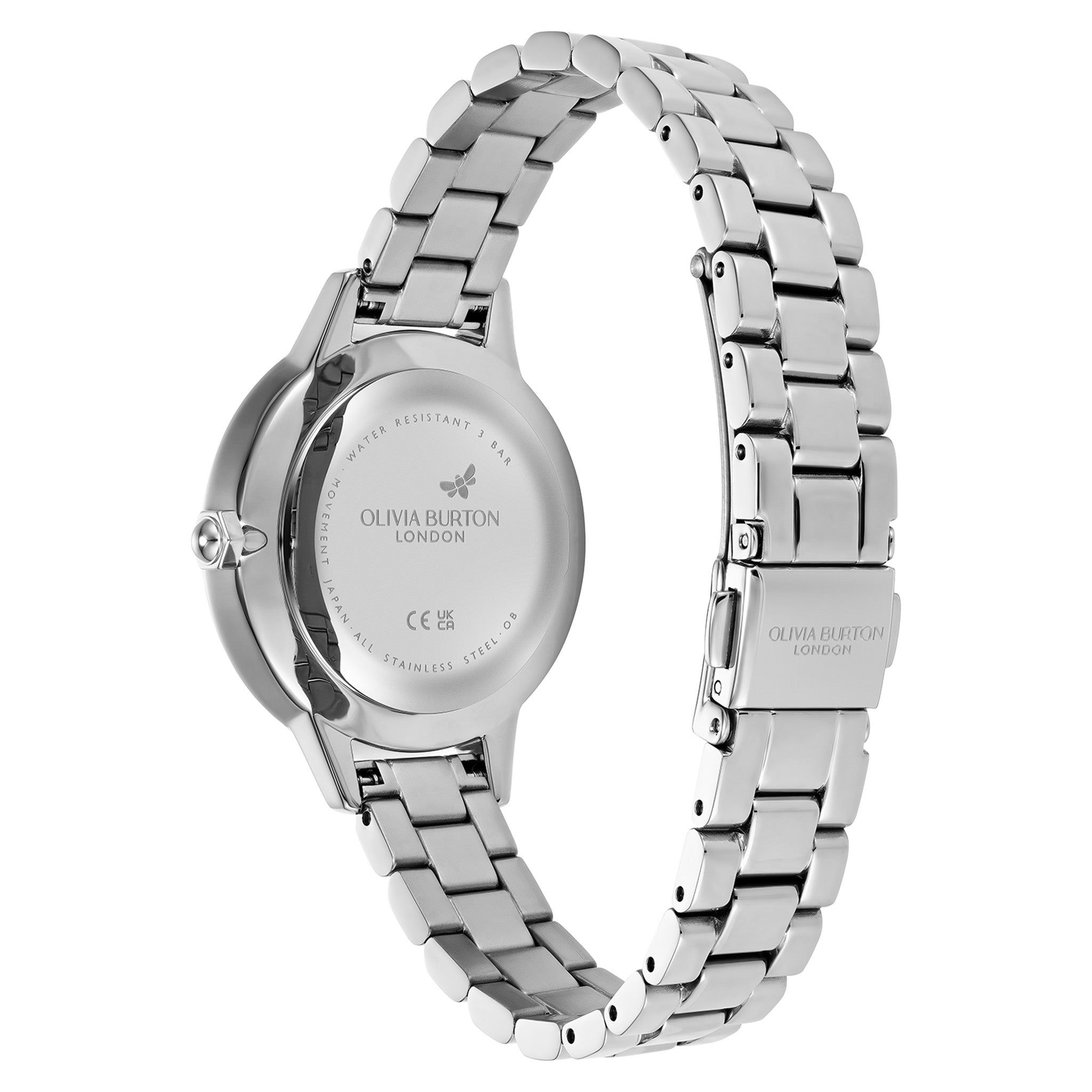 Olivia Burton Silver Steel White & Pearl Dial Women's Watch - 24000346