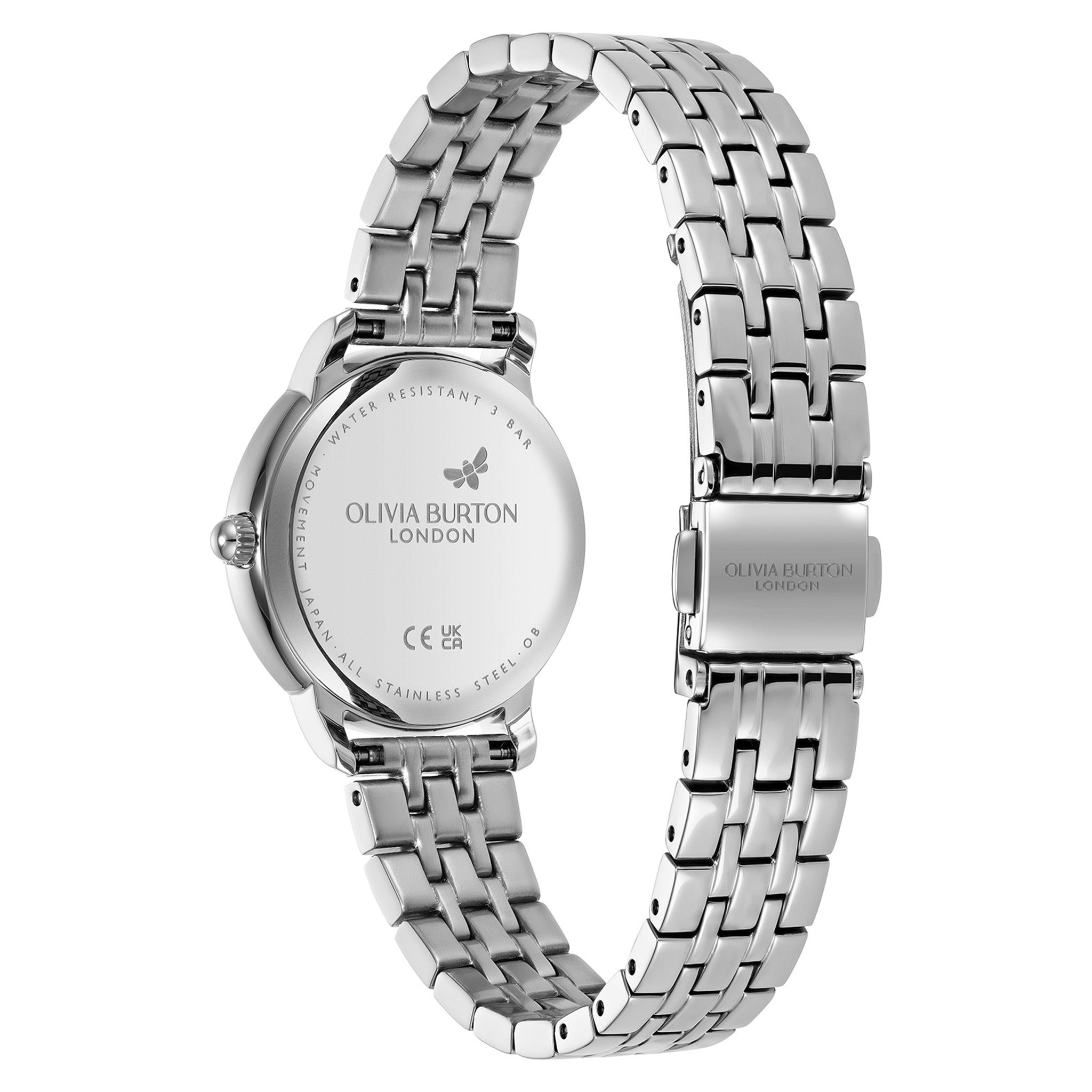 Olivia Burton Stainless Steel Silver White Dial Women's Watch - 24000349