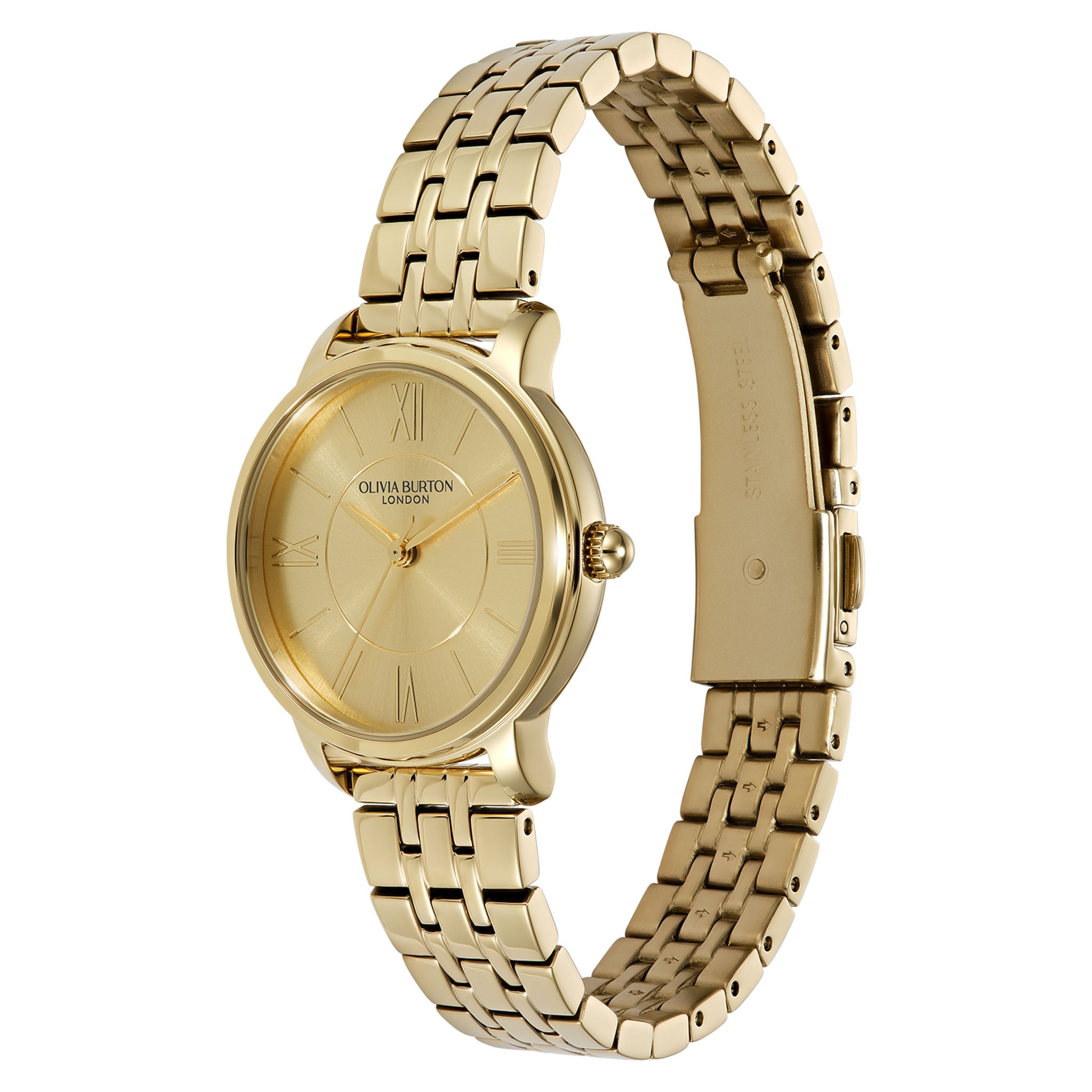 Olivia Burton Gold Steel Champagne Dial Women's Watch - 24000350