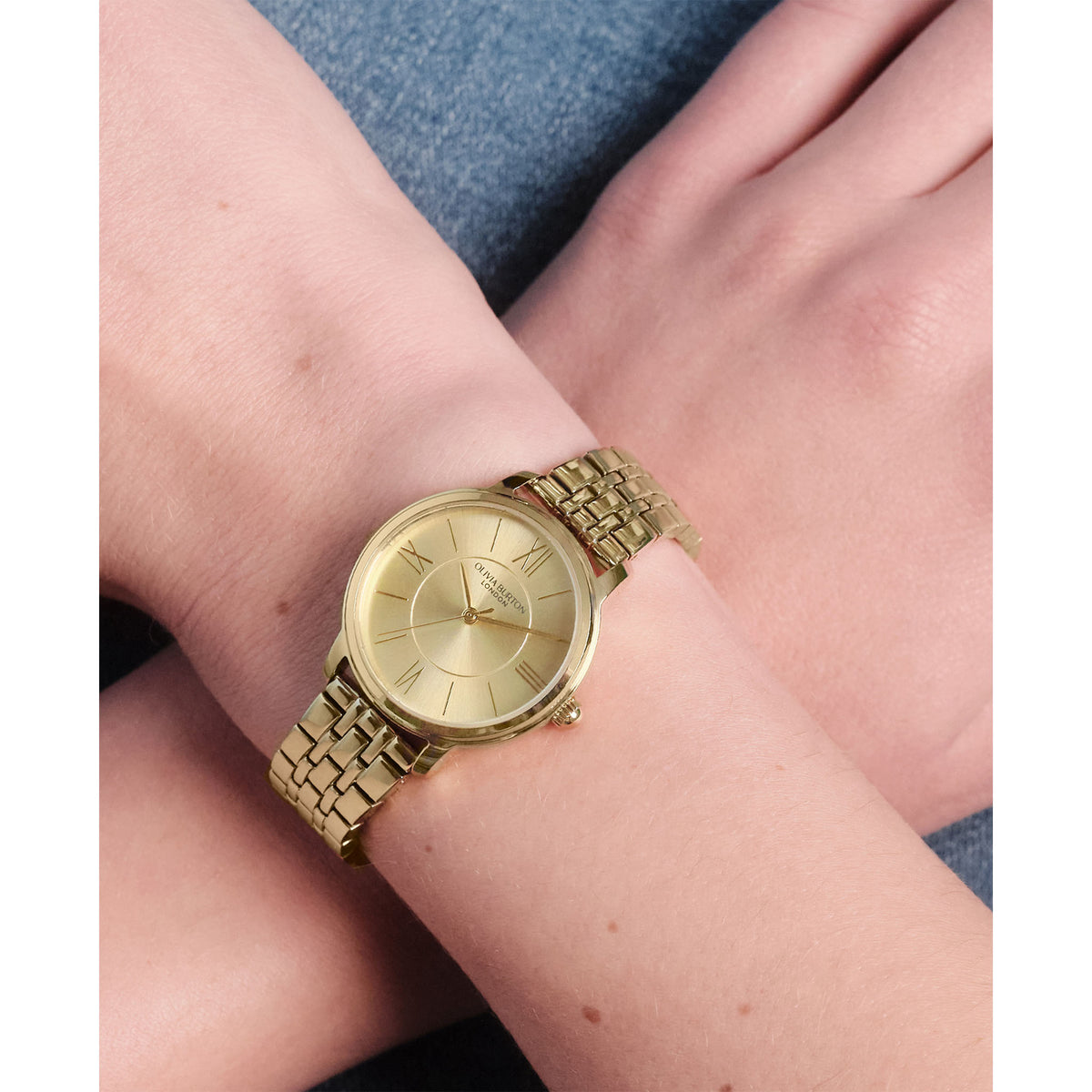 Olivia Burton Gold Steel Champagne Dial Women's Watch - 24000350