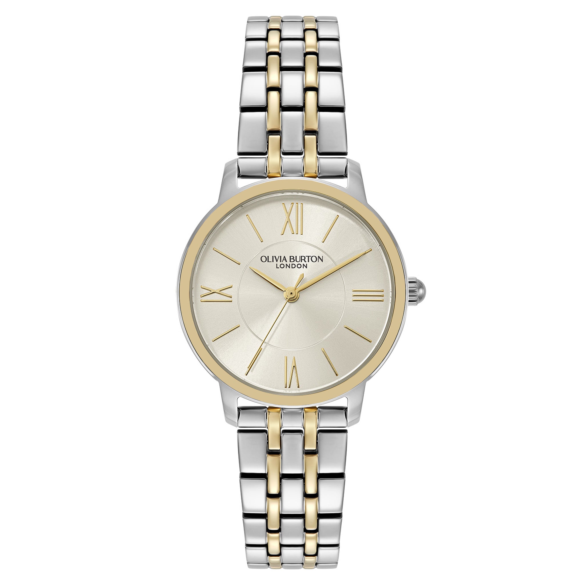 Olivia Burton Two-Tone Steel Silver White Dial Women's Watch - 24000351