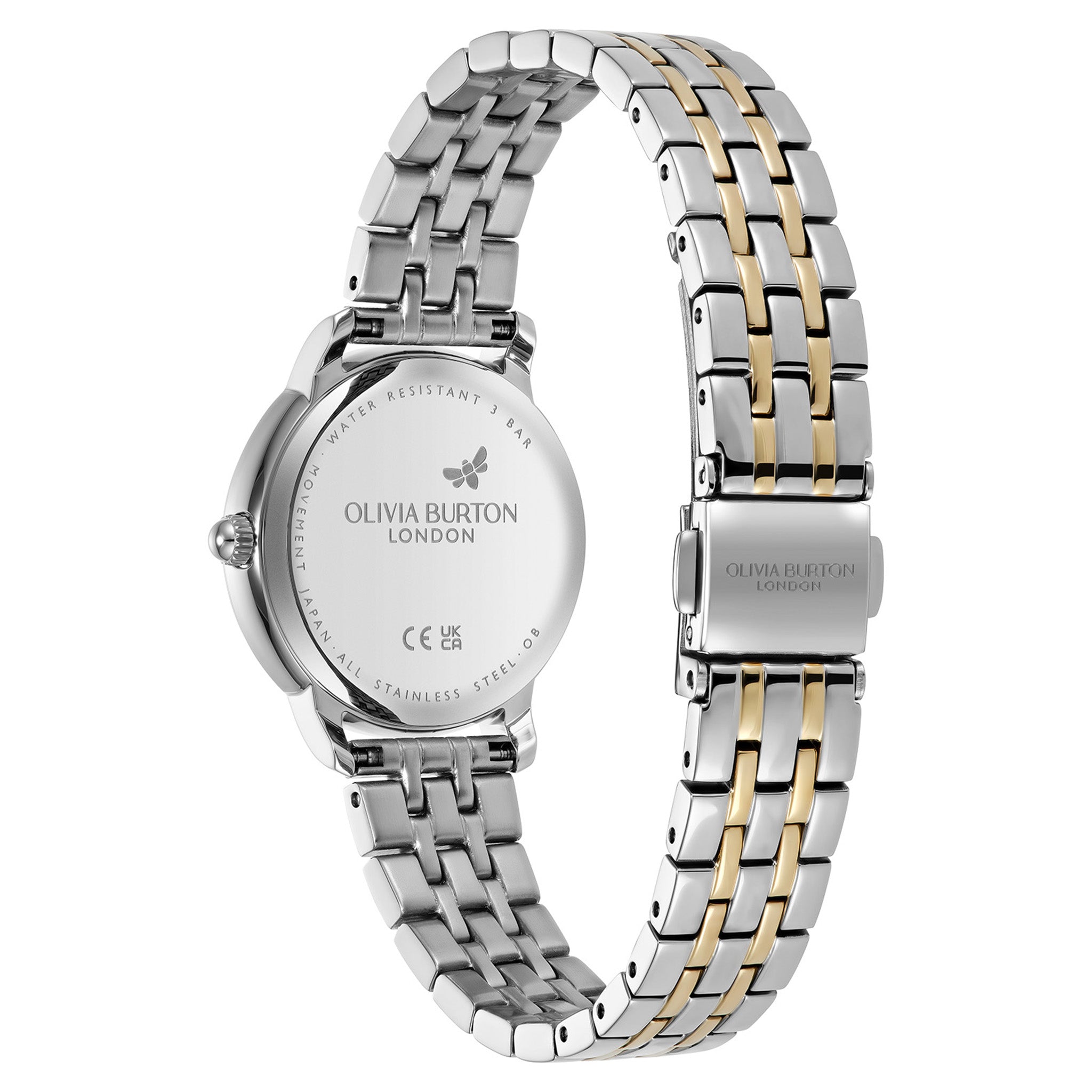 Olivia Burton Two-Tone Steel Silver White Dial Women's Watch - 24000351